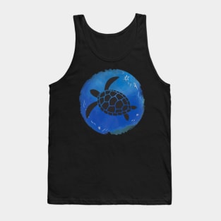 watercolor with turtle silhouette Tank Top